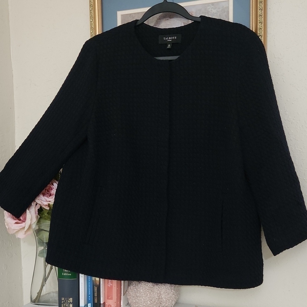 Talbots Knit Jacket  Size 14 Petite Contemporary Career Formal Sophisticated - Picture 2 of 16